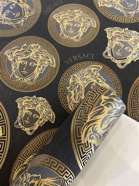 black versace wallpaper living room|versace wallpaper black and gold.